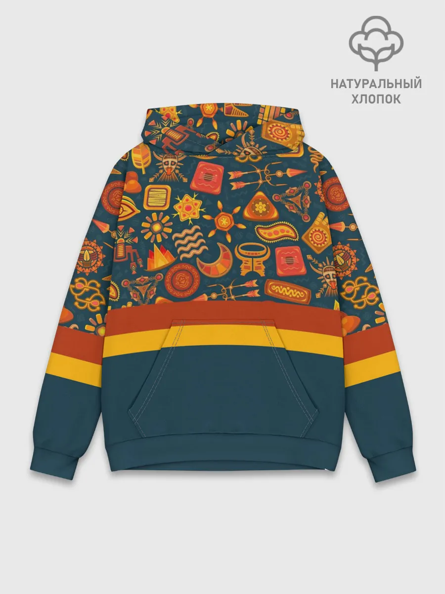 Худи мужской база хлопок / Африканская Символика