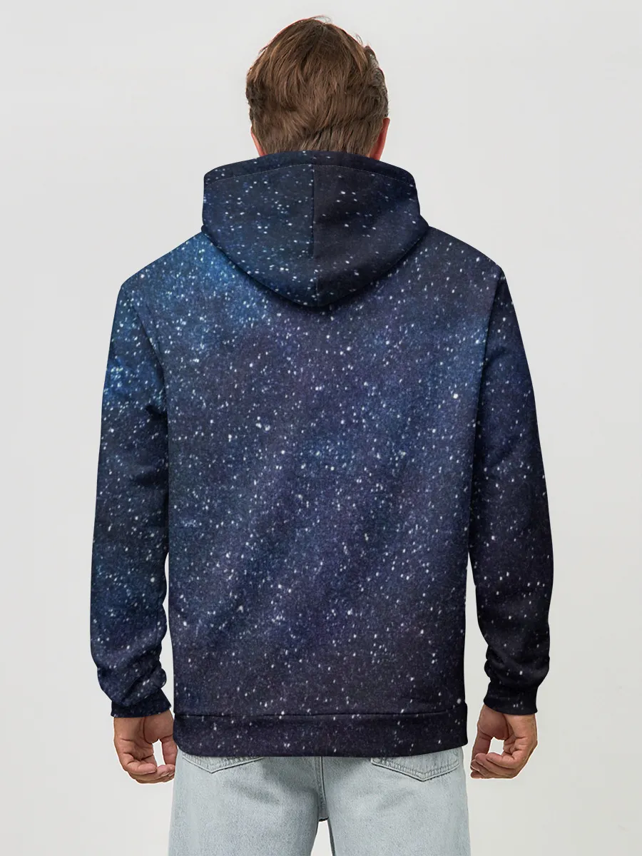 Худи мужской база хлопок / Земля в космосе