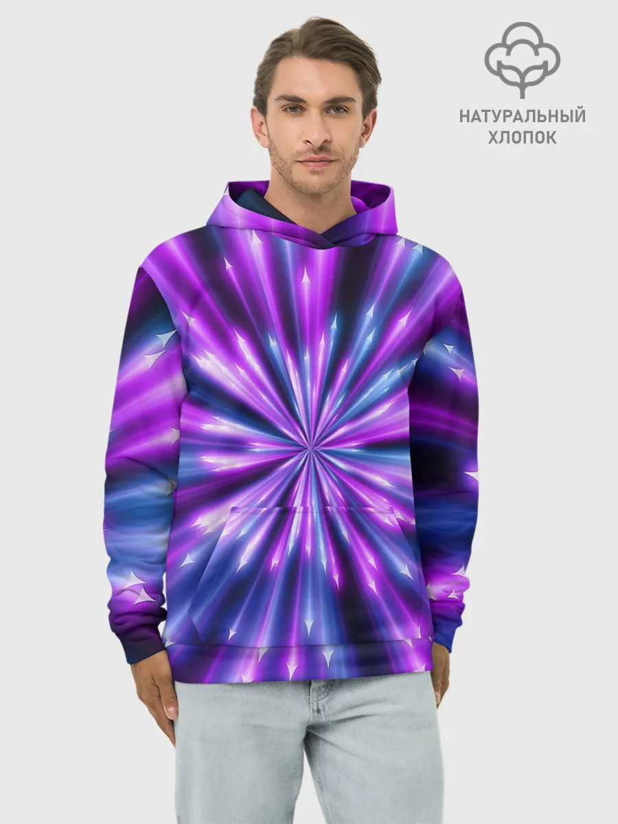 Худи мужской база хлопок / Неоновые стрелы