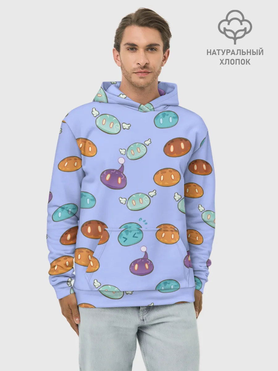 Худи мужской база хлопок / Genshin impact Slimes | Слаймы
