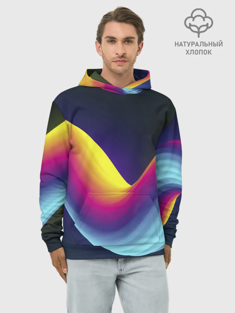 Худи мужской база хлопок / Neon wire