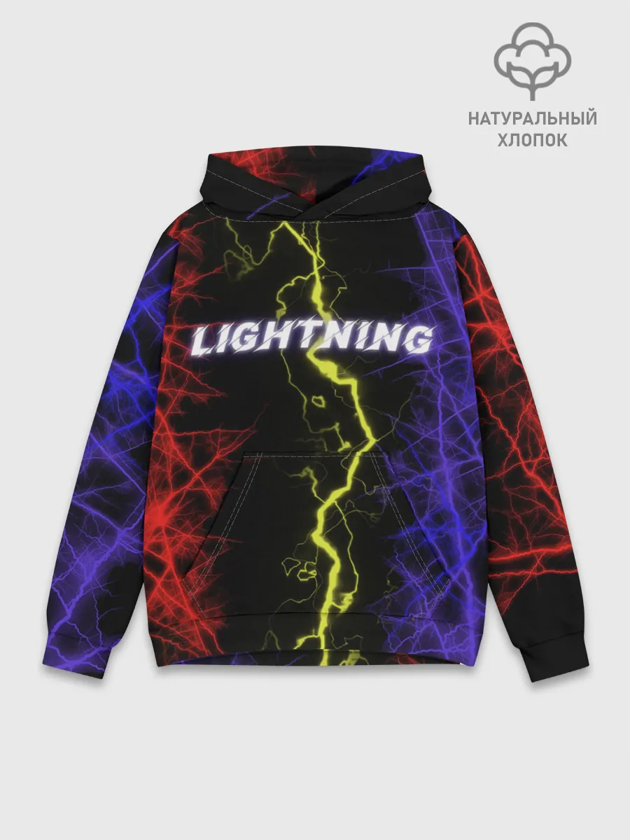 Худи мужской база хлопок / Lightning | Молния