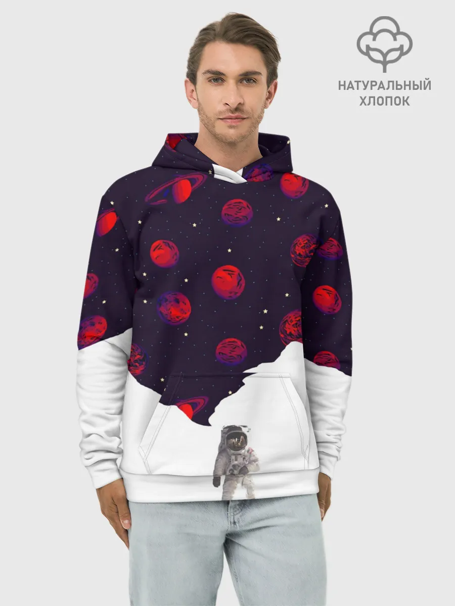 Худи мужской база хлопок / Мысли Космонавта