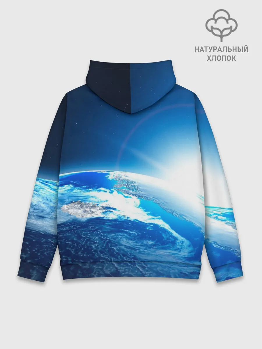 Худи мужской база хлопок / Юрий Гагарин Планета Земля