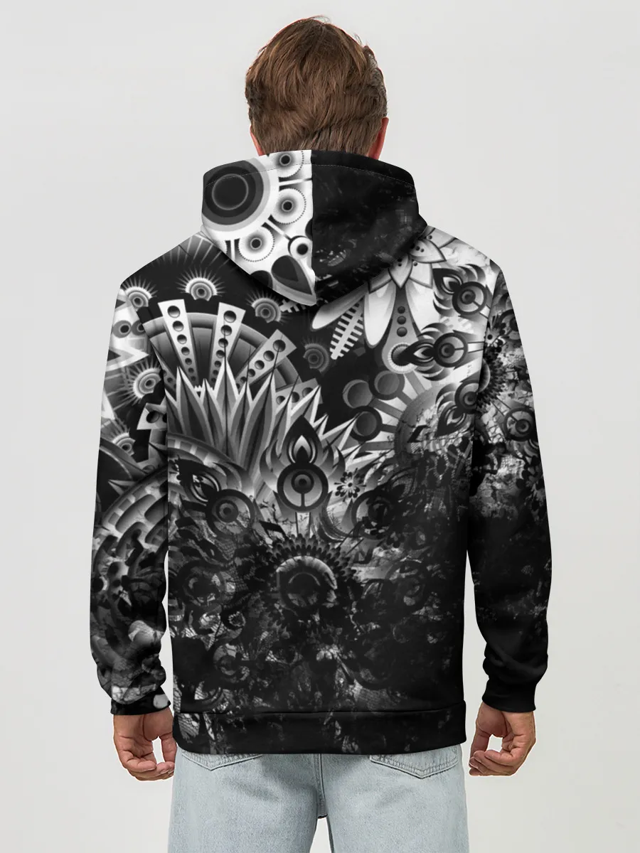 Худи мужской база хлопок / Floral Pattern