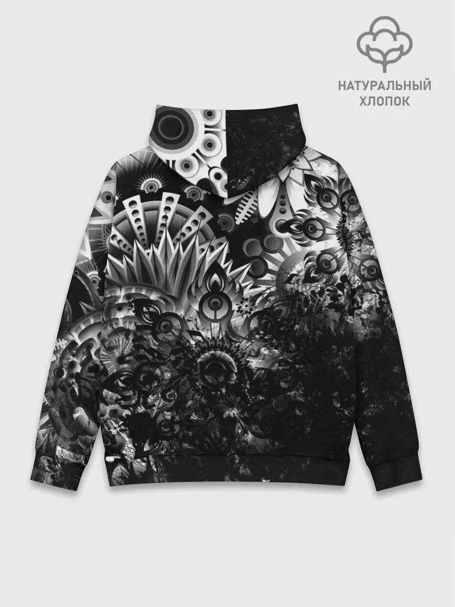 Худи мужской база хлопок / Floral Pattern