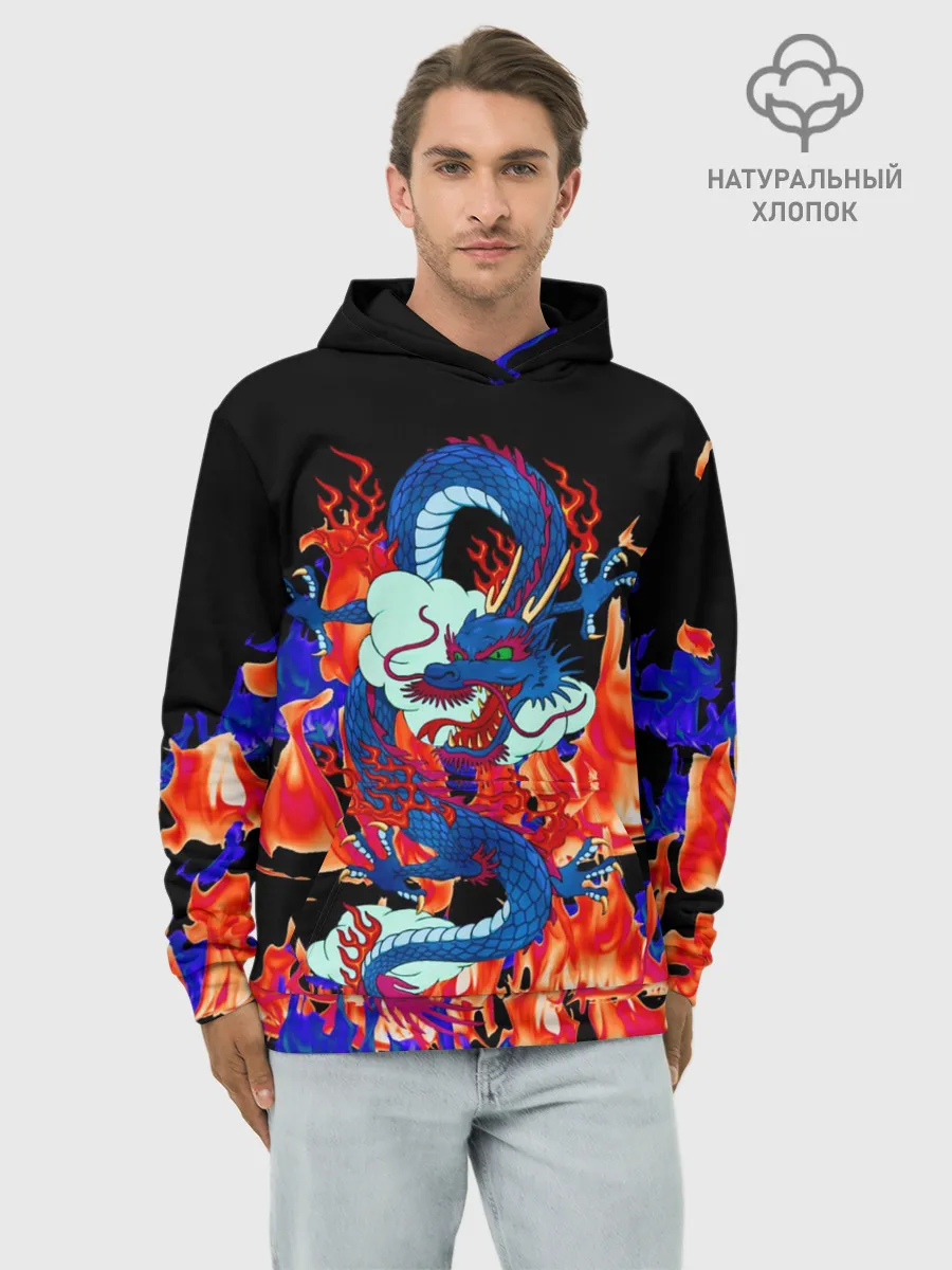 Худи мужской база хлопок / Огненный Дракон
