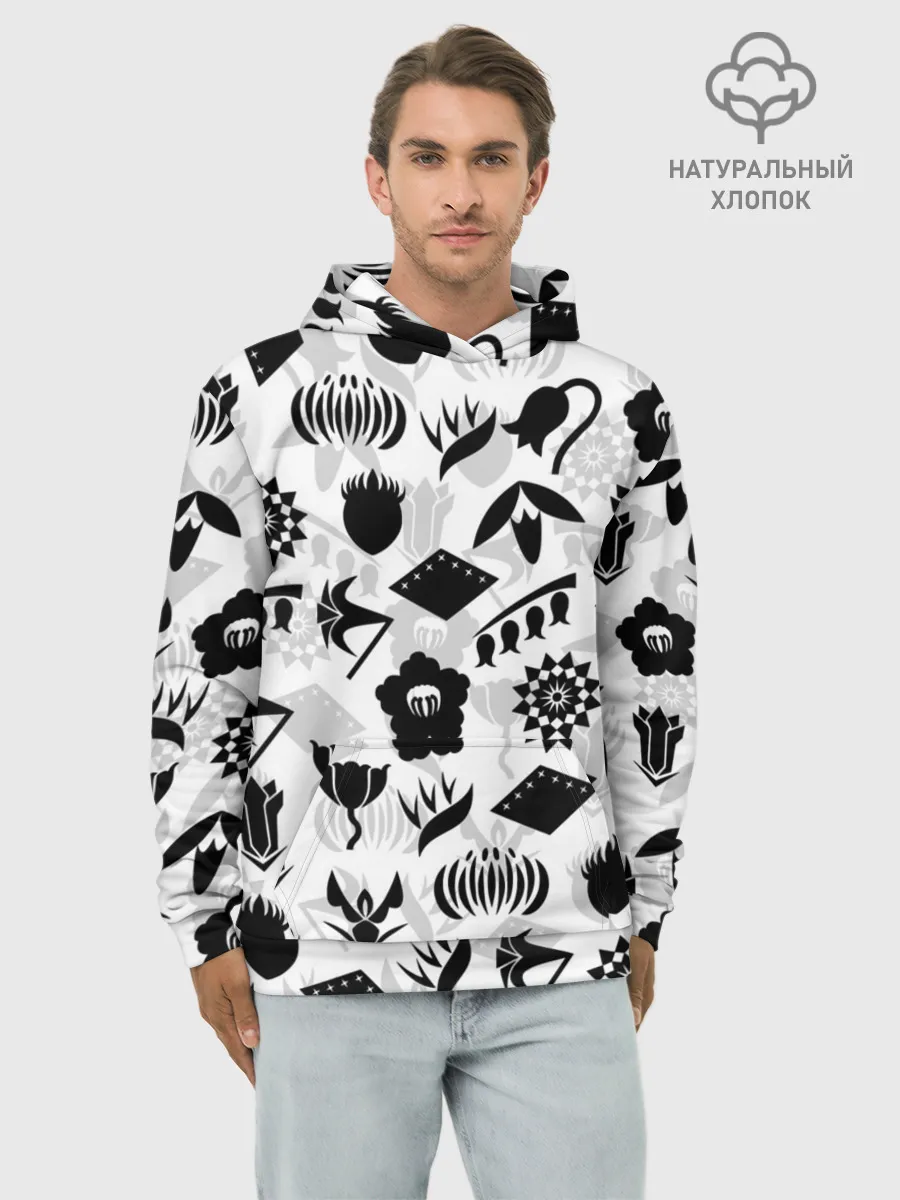 Худи мужской база хлопок / БЛИЧ КАПИТАНЫ ГОТЕЙ 13 ЭМБЛЕМЫ