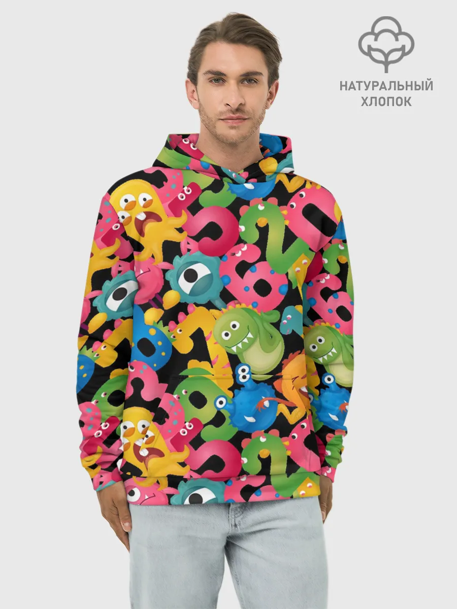 Худи мужской база хлопок / Monstry с цифрами