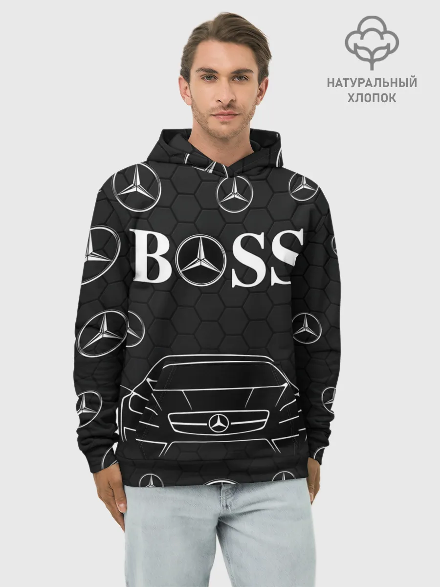Худи мужской база хлопок / BOSS MERCEDES-BENZ