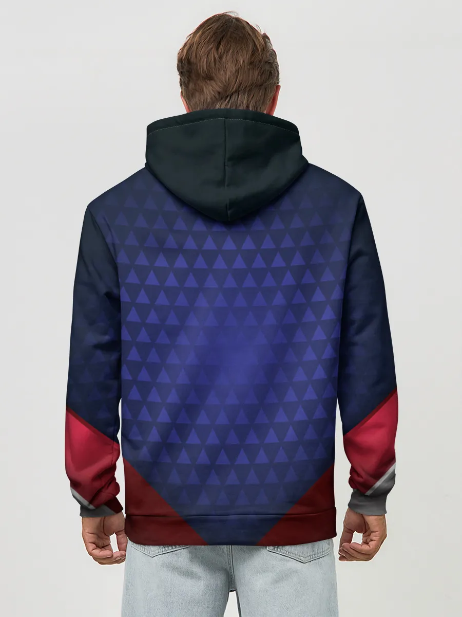 Худи мужской база хлопок / Blue abstract