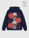 Худи мужской база хлопок / Rose Skull