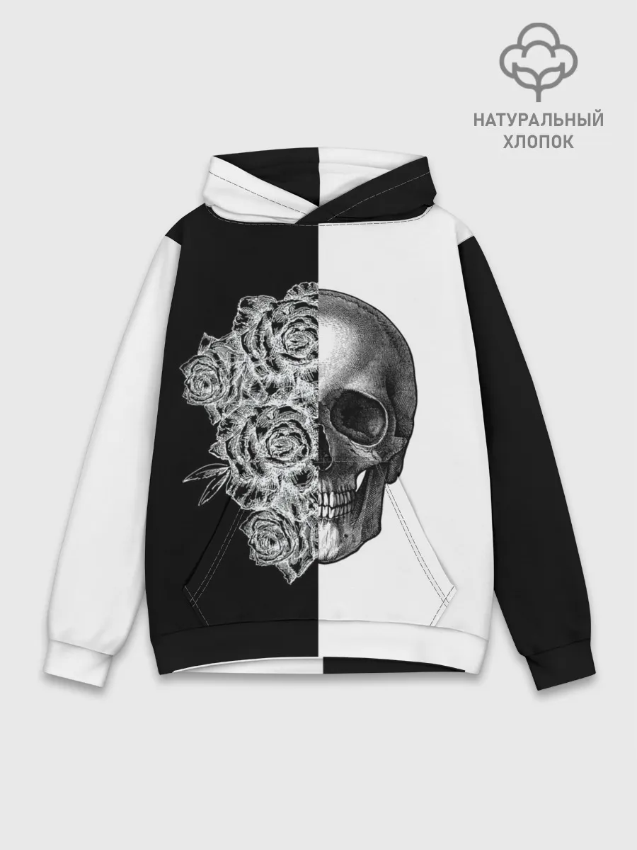 Худи мужской база хлопок / SkullRose Sketch
