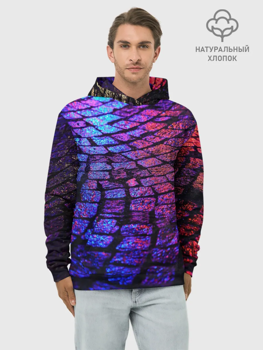 Худи мужской база хлопок / Мокрый асфальт