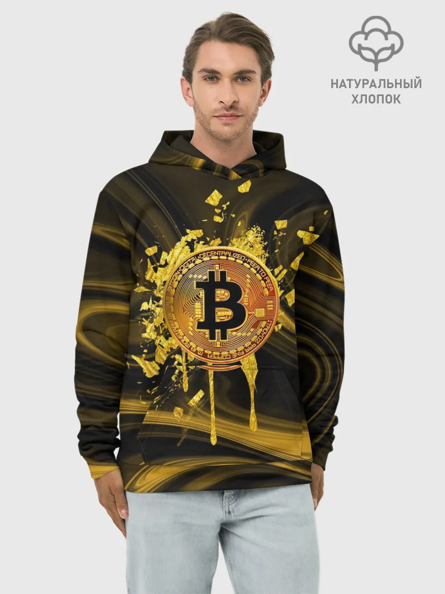 Худи мужской база хлопок / Биткоин Крипта