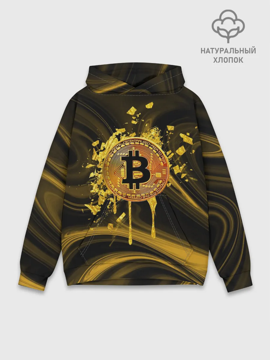 Худи мужской база хлопок / Биткоин Крипта