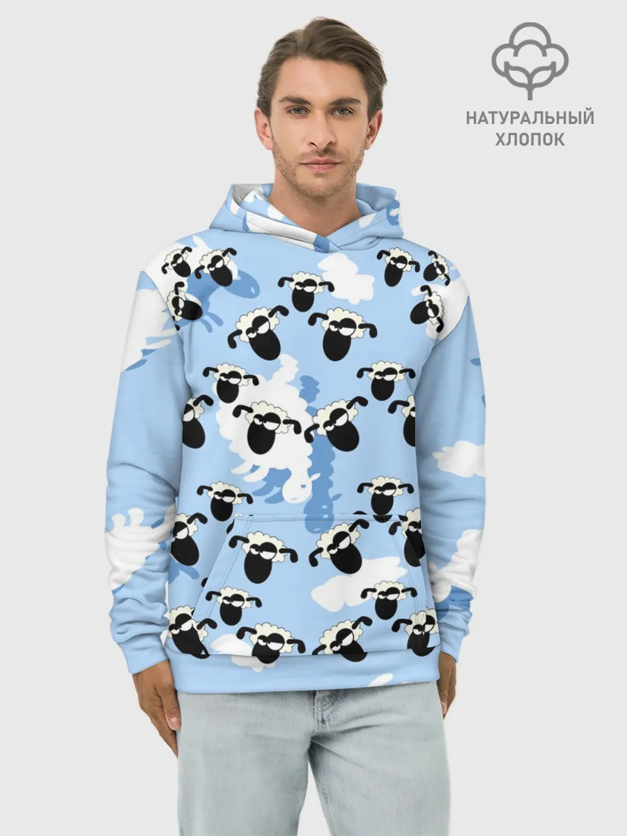 Худи мужской база хлопок / Животные