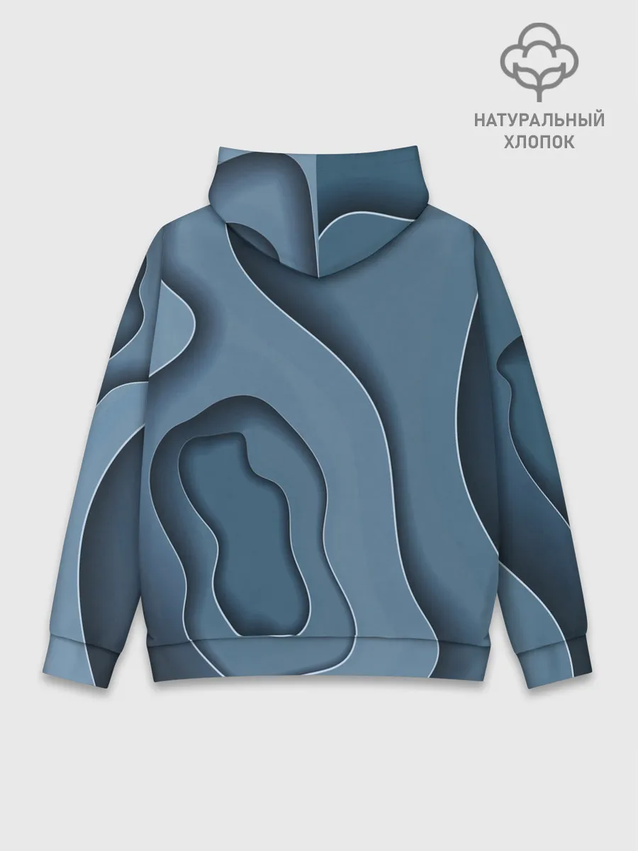 Худи мужской база хлопок / Абстракция бумажные волны