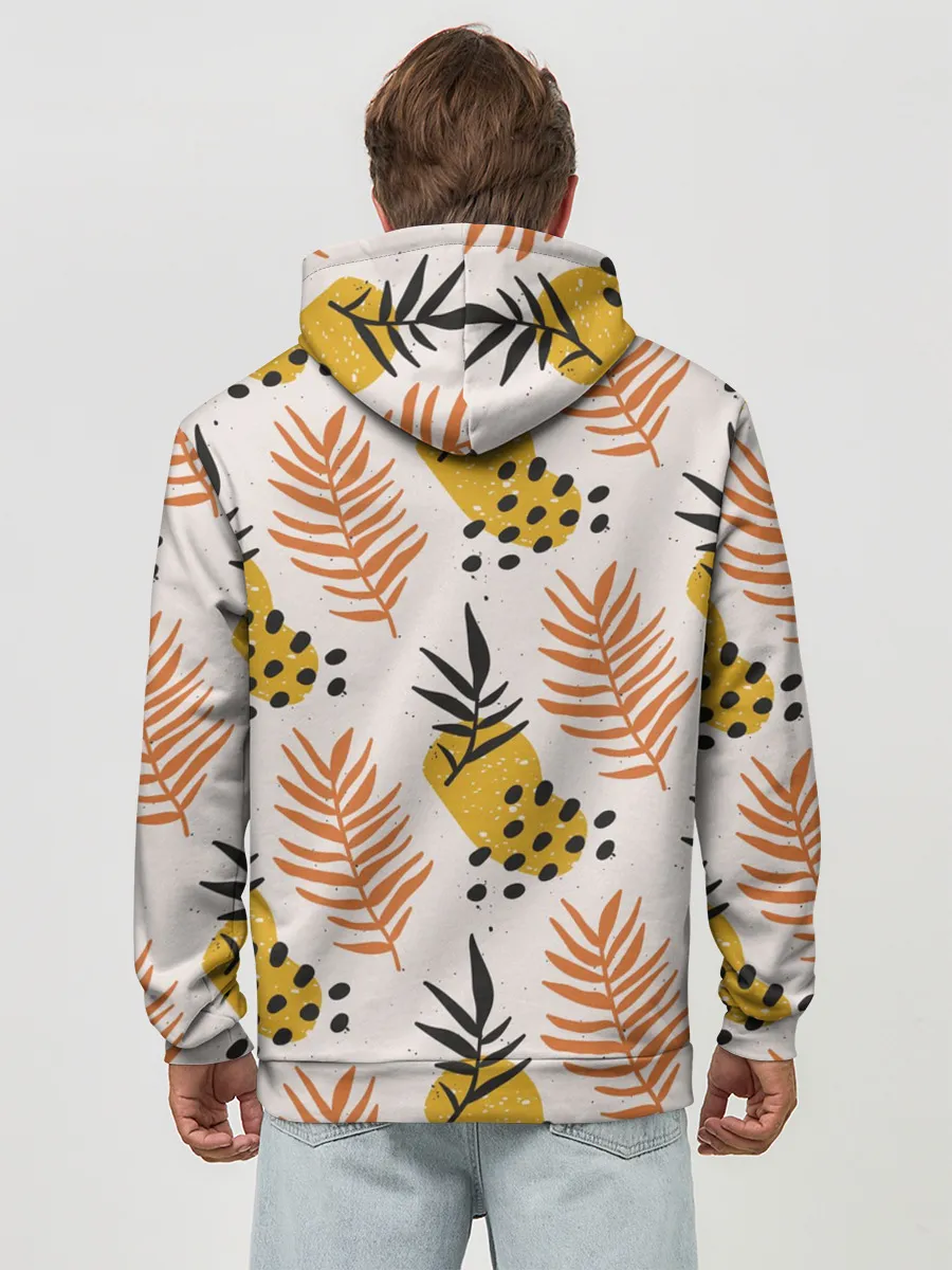 Худи мужской база хлопок / Абстрактные ветви - узор