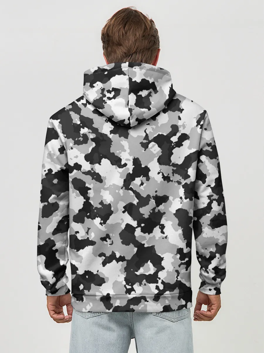 Худи мужской база хлопок / Холодный камуфляж