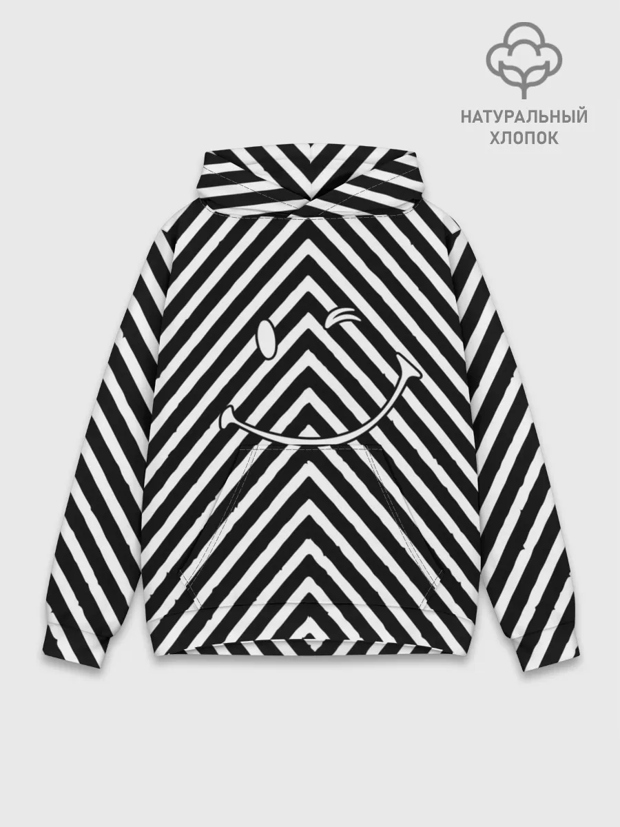 Худи мужской база хлопок / Ulybaka BlackWhite