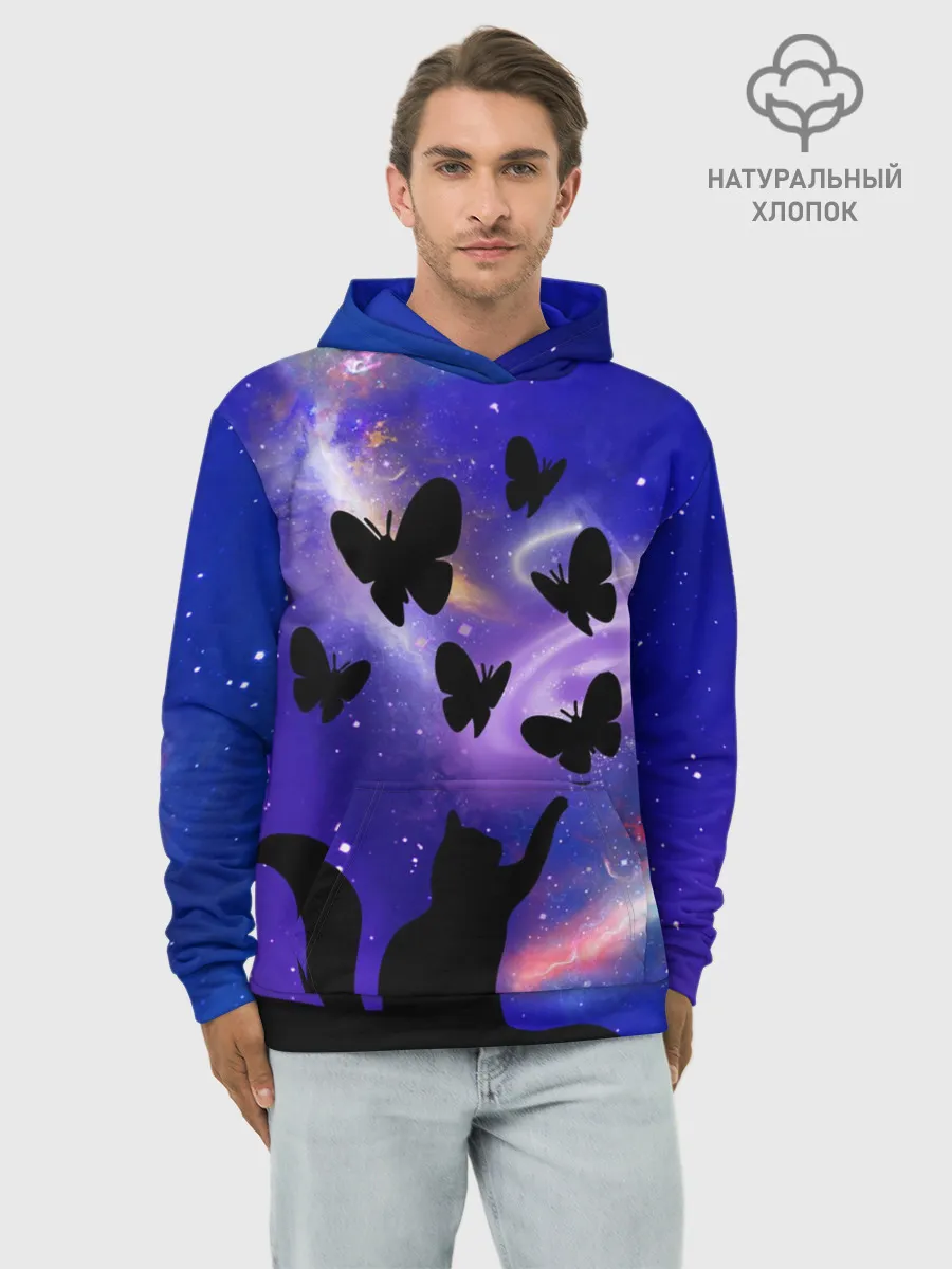 Худи мужской база хлопок / КотоКосмос