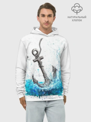 Худи мужской база хлопок / Якорь На Холсте