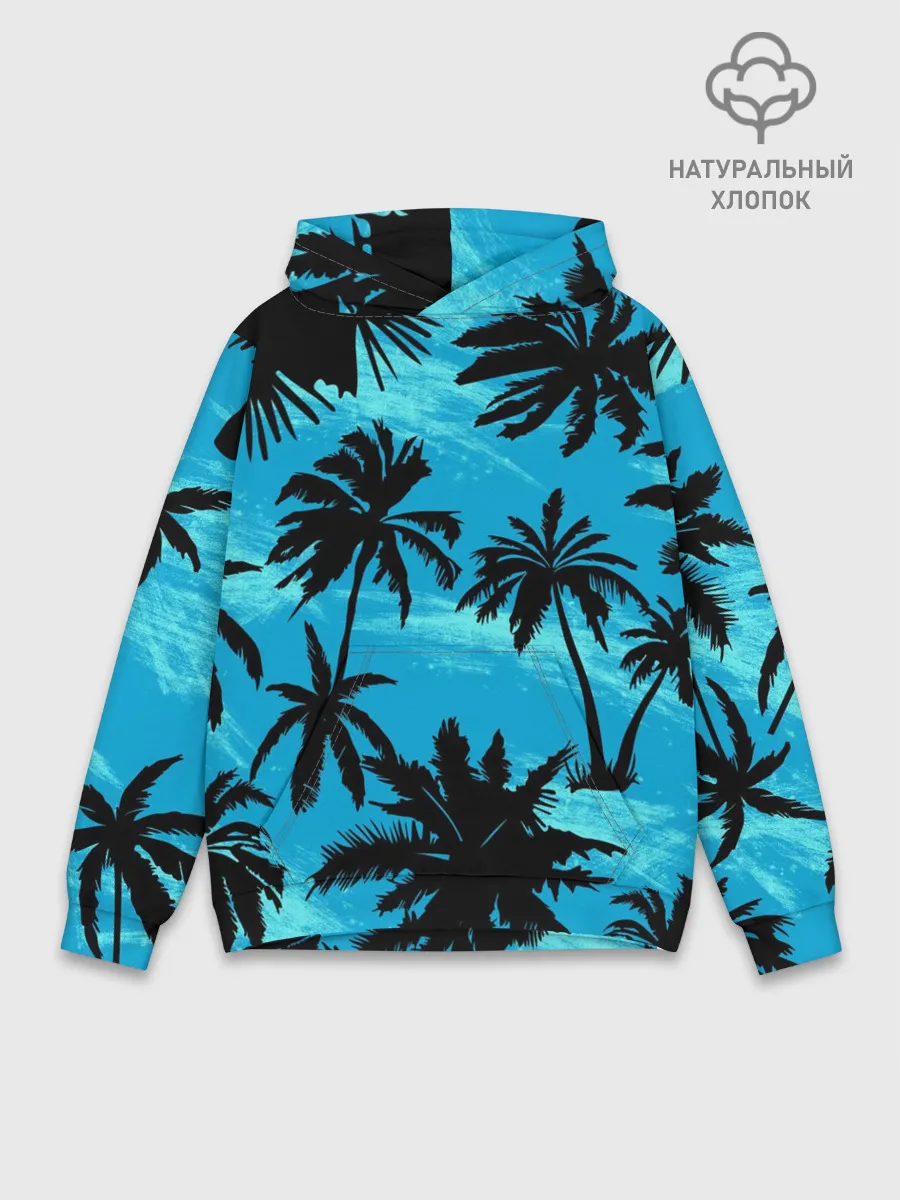 Худи мужской база хлопок / Пальмы в Горизонте