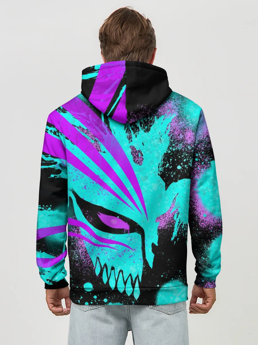 Худи мужской база хлопок / БЛИЧ МАСКА ПУСТОГО НЕОН