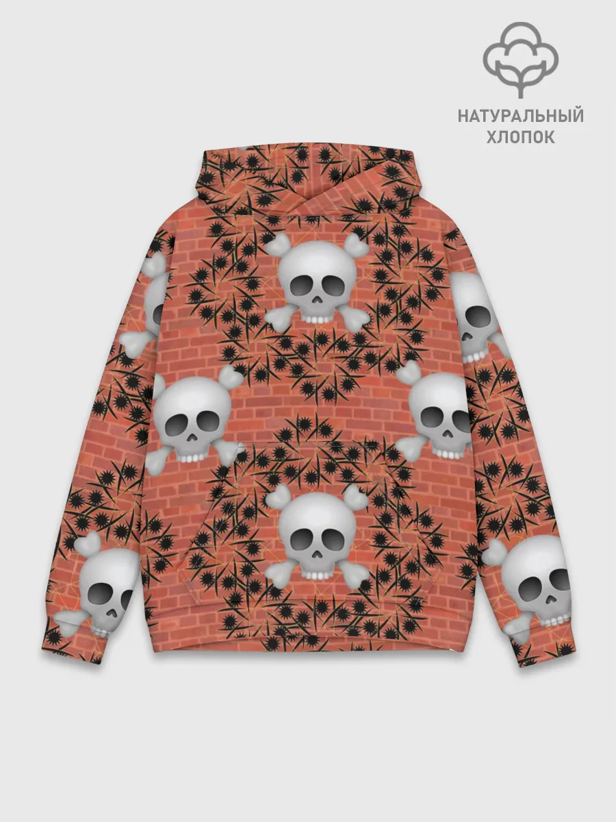 Худи мужской база хлопок / Кирпичные черепа