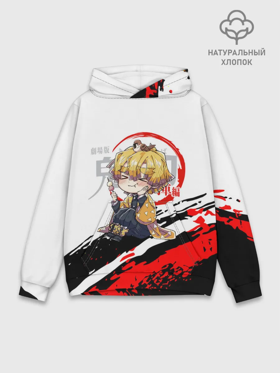 Худи мужской база хлопок / Agatsuma Zenitsu Kimetsu no Yaiba