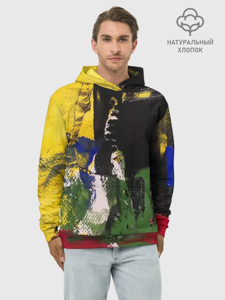 Худи мужской база хлопок / Мазок художника!