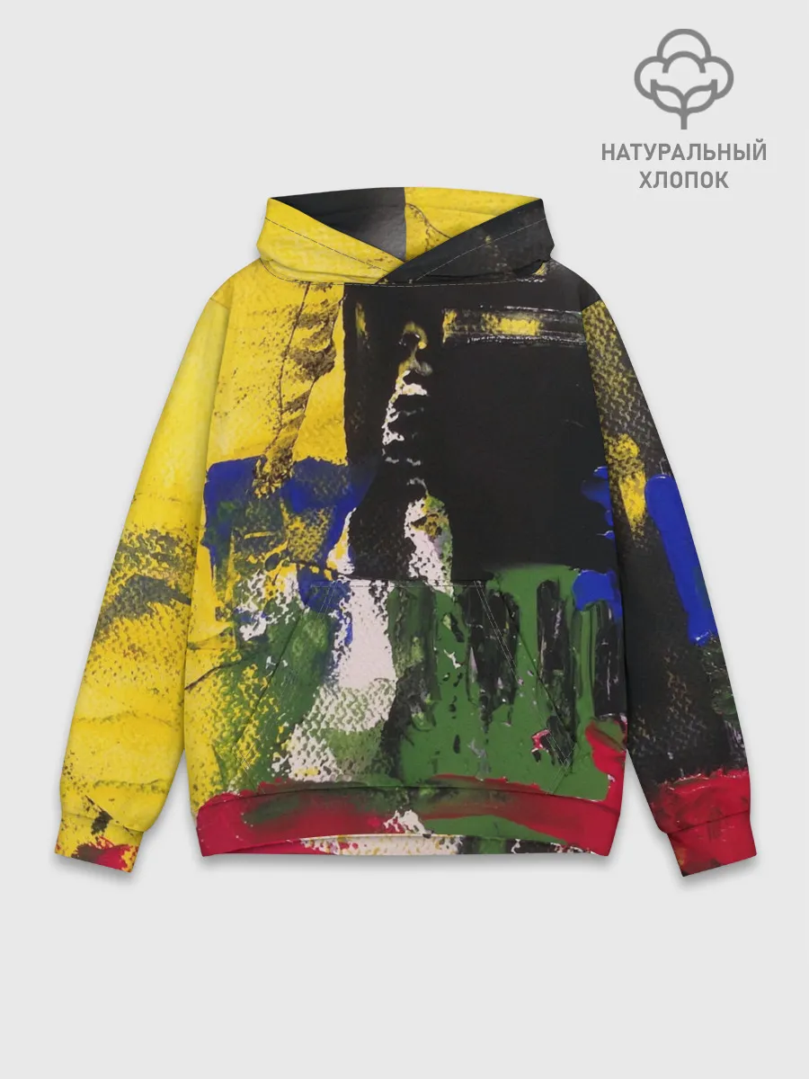 Худи мужской база хлопок / Мазок художника!