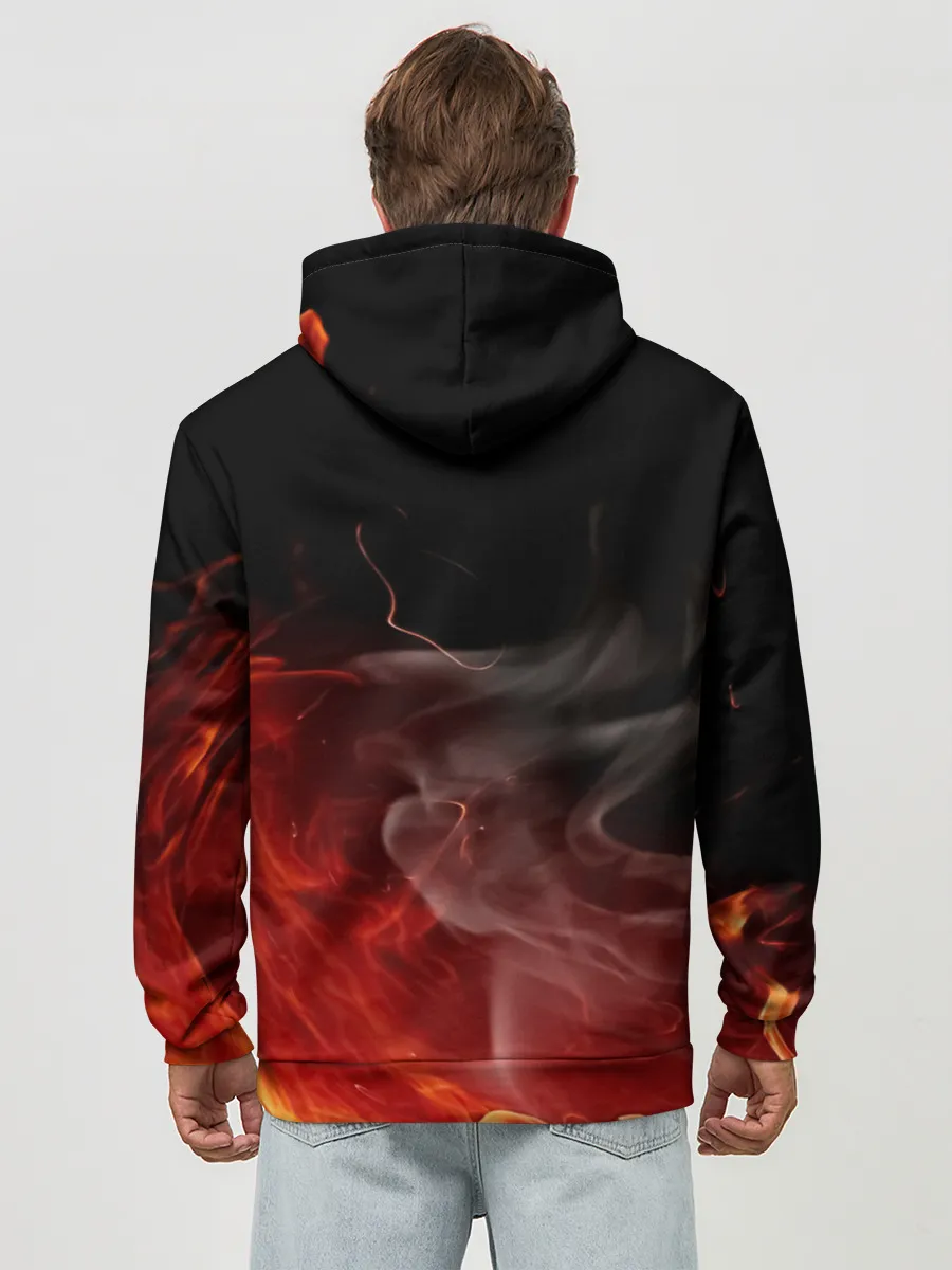 Худи мужской база хлопок / Незуко Камадо в огне