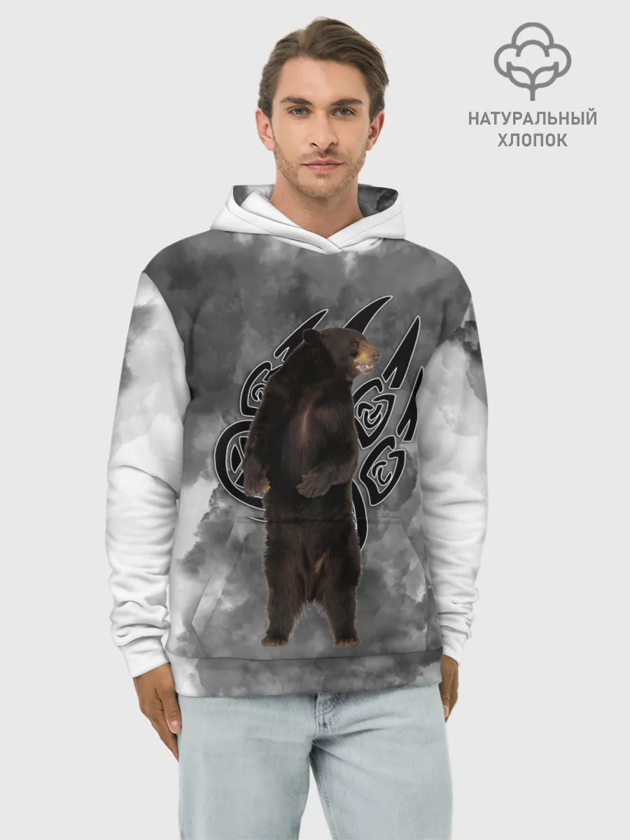 Худи мужской база хлопок / НЕ БУДИ ЛИХО / ВЕЛЕС