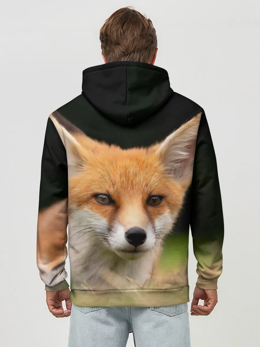 Худи мужской база хлопок / Мордочка лисицы