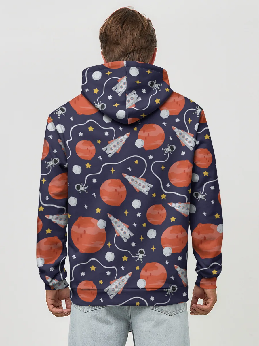 Худи мужской база хлопок / Корабли, планеты и спутники