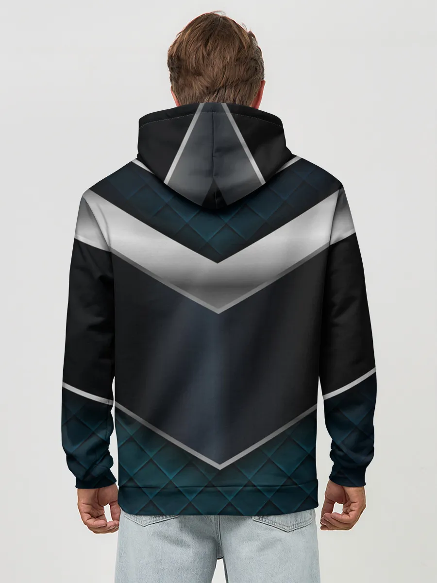 Худи мужской база хлопок / 3D dark metal