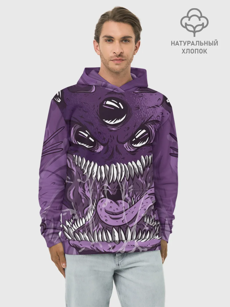 Худи мужской база хлопок / Инопланетное чудовище