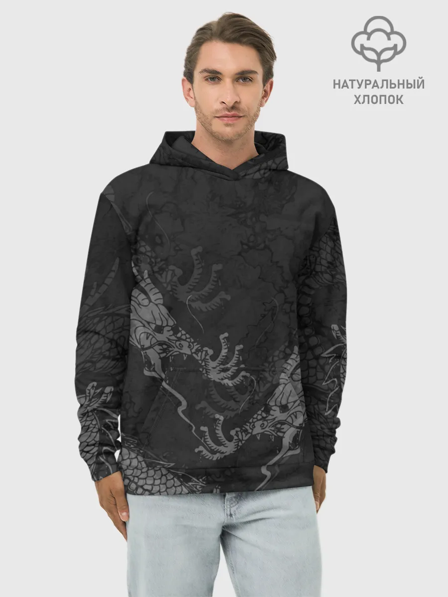 Худи мужской база хлопок / Chinese Dragons