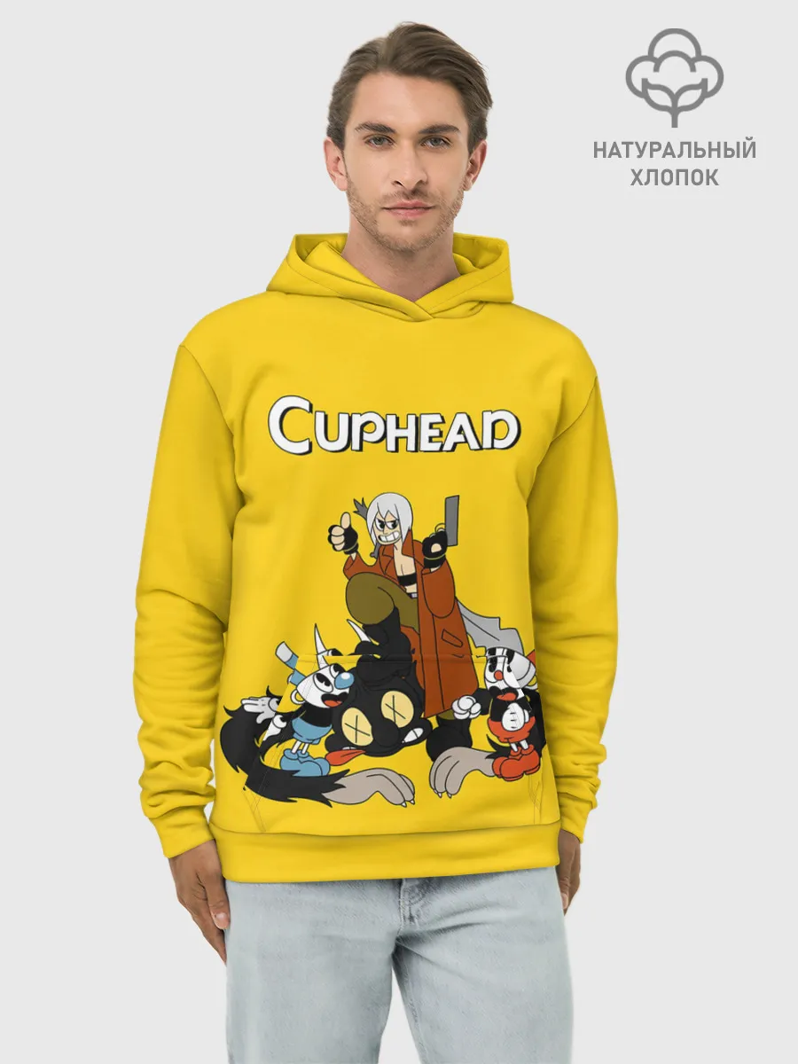 Худи мужской база хлопок / Cuphead x DMC