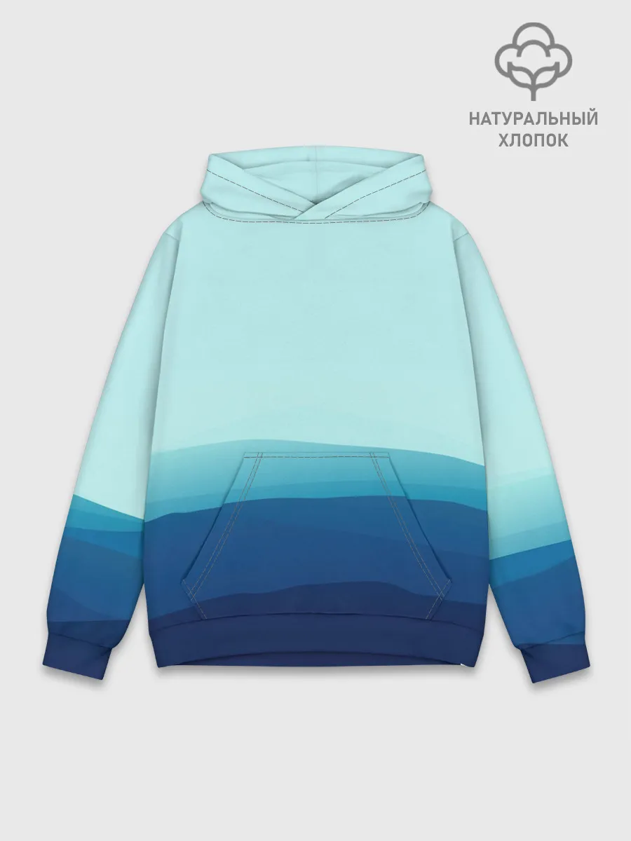 Худи мужской база хлопок / Море