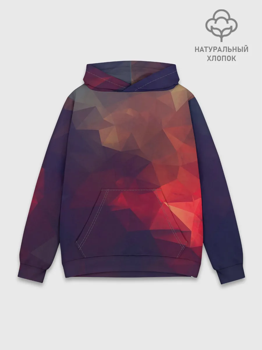 Худи мужской база хлопок / Лавовый вектор