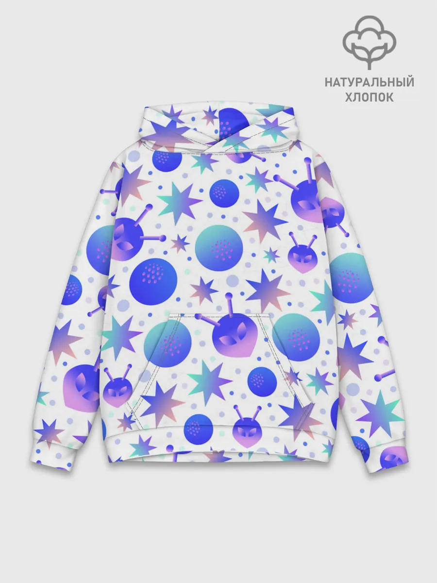 Худи мужской база хлопок / Яркая галактика