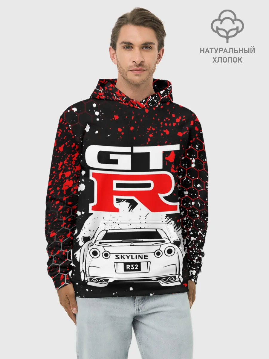 Худи мужской база хлопок / NISSAN GT-R / НИССАН GTR