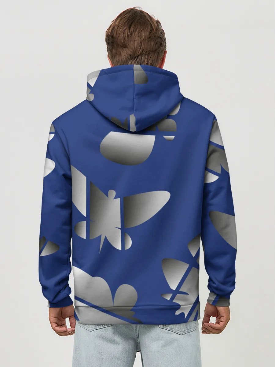 Худи мужской база хлопок / градиентные бабочки