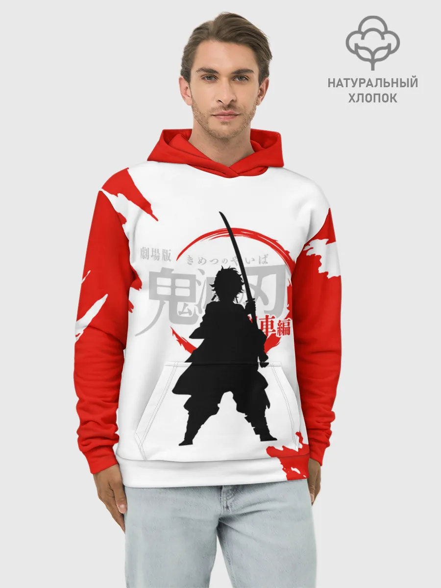Худи мужской база хлопок / Танджиро Камадо Kimetsu no Yaiba