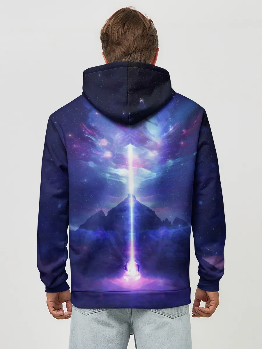 Худи мужской база хлопок / Яркий взрыв в космосе