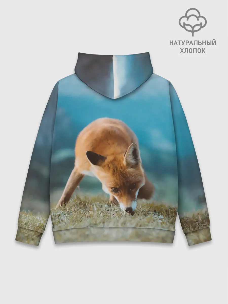 Худи мужской база хлопок / Милая лисичка