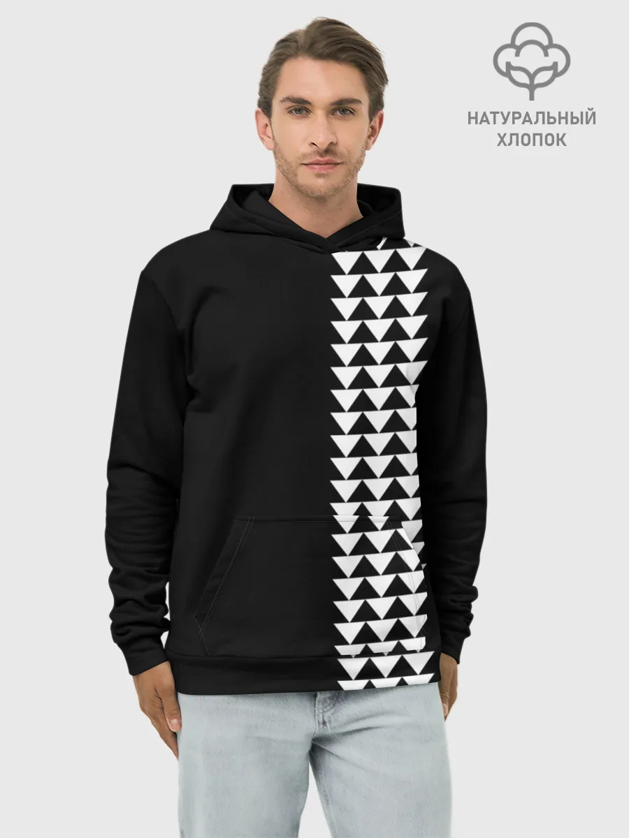 Худи мужской база хлопок / Джейсон Момоа тату узор